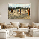 Texas Longhorns Wall Art Canvas Print – Framed Rustic Farm by MyGreatCanvas | Canvas Wall Art Prints | Photo Prints & Wall Decor