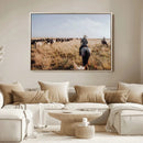 Western Wall Art Canvas Print – Framed Cowboy Cattle Drive by MyGreatCanvas | Canvas Wall Art Prints | Photo Prints & Wall Decor