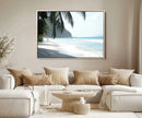 Tropical Beach Wall Art Canvas Print – Framed Serene Ocean