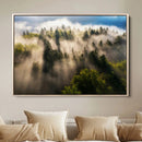 Tranquil Forest Scene Wall Art Canvas Print – Framed Moody