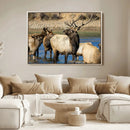 Wild Elk Wall Art Canvas Print – Framed Neutral Wildlife by MyGreatCanvas | Canvas Wall Art Prints | Photo Prints & Wall Decor
