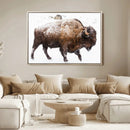 Snowy Buffalo Wall Art Canvas Print – Framed Wildlife by MyGreatCanvas | Canvas Wall Art Prints | Photo Prints & Wall Decor