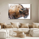 Snowy Buffalo Wall Art Canvas Print – Framed Rustic Lodge by MyGreatCanvas | Canvas Wall Art Prints | Photo Prints & Wall Decor