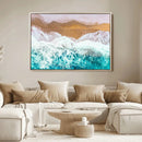 Aerial Beach Wall Art Canvas Print – Framed Ocean Waves by MyGreatCanvas | Canvas Wall Art Prints | Photo Prints & Wall Decor