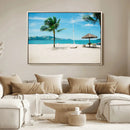 Tropical Beach Wall Art Canvas Print – Framed Palm Tree by MyGreatCanvas | Canvas Wall Art Prints | Photo Prints & Wall Decor