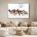 Snowy Elk Herd Wall Art Canvas Print – Majestic Winter by MyGreatCanvas | Canvas Wall Art Prints | Photo Prints & Wall Decor