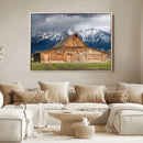 Rustic Wooden Barn Wall Art Canvas Print – Snowy Mountain by MyGreatCanvas | Canvas Wall Art Prints | Photo Prints & Wall Decor