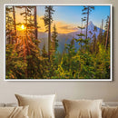 Forest Sunset Wall Art Canvas Print – Green Pines Sunset