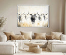 Texas Longhorn Wall Art Canvas Print – Rustic Western Bull
