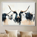 Texas Longhorn Wall Art Canvas Print – Majestic Horned Bull
