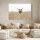 Texas Longhorn Wall Art Canvas Print – Framed Lone Cattle by MyGreatCanvas | Canvas Wall Art Prints | Photo Prints & Wall Decor