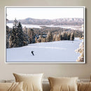 Snowy Mountain Wall Art Canvas Print – Framed Ski Slope