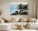 Tropical Coastline Wall Art Canvas Print – Framed Palm Tree