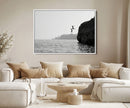 Jumping Wall Art Canvas Print – Framed Coastal Ocean Scene