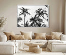Palm Wall Art Canvas Print – Framed Monochrome Tropical