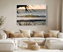 Sunset Surf Wall Art Canvas Print – Framed Golden Hour Waves