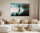 Vibrant Aquatic Motion Wall Art Canvas Print – Framed