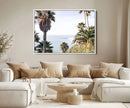 Coastal Palm Trees Wall Art Canvas Print – Framed Ocean