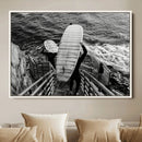 Black White Surfing Wall Art Canvas Print – Framed Coastal by MyGreatCanvas | Canvas Wall Art Prints | Photo Prints & Wall Decor