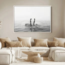 Black White Ocean Wall Art Canvas Print – Framed Monochrome by MyGreatCanvas | Canvas Wall Art Prints | Photo Prints & Wall Decor