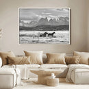 Wild Horses Wall Art Canvas Print – Framed Black White by MyGreatCanvas | Canvas Wall Art Prints | Photo Prints & Wall Decor