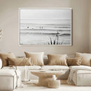 Surfer Silhouette Wall Art – Framed Calm Ocean Monochrome by MyGreatCanvas | Canvas Wall Art Prints | Photo Prints & Wall Decor