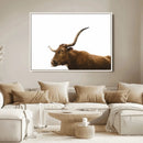 Longhorn Cow Wall Art Canvas Print – Framed Western Animal by MyGreatCanvas | Canvas Wall Art Prints | Photo Prints & Wall Decor