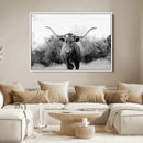 Western Longhorn Wall Art Canvas Print – Framed Rustic Cow by MyGreatCanvas | Canvas Wall Art Prints | Photo Prints & Wall Decor