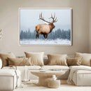 Elk Wall Art Canvas Print – Framed Snowy Forest Scene Art by MyGreatCanvas | Canvas Wall Art Prints | Photo Prints & Wall Decor