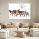 Winter Elk Scene Wall Art Canvas Print – Framed Wildlife by MyGreatCanvas | Canvas Wall Art Prints | Photo Prints & Wall Decor