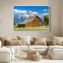 Mountain Barn Scene Wall Art Canvas Print – Framed Rustic by MyGreatCanvas | Canvas Wall Art Prints | Photo Prints & Wall Decor