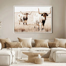 Rustic Cow Scene Wall Art Canvas Print – Framed Farmhouse by MyGreatCanvas | Canvas Wall Art Prints | Photo Prints & Wall Decor