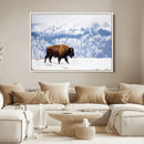 Bison Snow Wall Art Canvas Print – Framed Wildlife Scene by MyGreatCanvas | Canvas Wall Art Prints | Photo Prints & Wall Decor