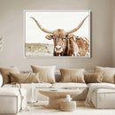 Texas Longhorn Bull Wall Art Canvas Print, Framed Rustic by MyGreatCanvas | Canvas Wall Art Prints | Photo Prints & Wall Decor