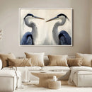 Blue Heron Pair Wall Art Canvas Print, Framed Coastal Bird by MyGreatCanvas | Canvas Wall Art Prints | Photo Prints & Wall Decor