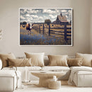 Texas Longhorn Canvas Wall Art Print – Framed Rustic Barn by MyGreatCanvas | Canvas Wall Art Prints | Photo Prints & Wall Decor