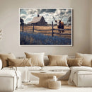 Texas Longhorn Wall Art Canvas Print – Framed Rustic Barn by MyGreatCanvas | Canvas Wall Art Prints | Photo Prints & Wall Decor
