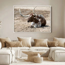 Texas Longhorn Wall Art Canvas Print – Framed Country Art by MyGreatCanvas | Canvas Wall Art Prints | Photo Prints & Wall Decor