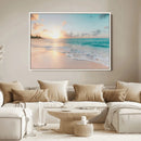 Beach Sunset Wall Art Canvas Print, Framed Ocean Waves Art by MyGreatCanvas | Canvas Wall Art Prints | Photo Prints & Wall Decor