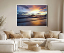 Beach Sunset Wall Art Canvas Print – Tropical Ocean Waves