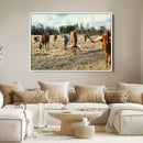 Texas Longhorns Wall Art Canvas Print – Framed Rustic Farm by MyGreatCanvas | Canvas Wall Art Prints | Photo Prints & Wall Decor