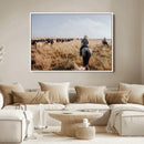 Western Wall Art Canvas Print – Framed Cowboy Cattle Drive by MyGreatCanvas | Canvas Wall Art Prints | Photo Prints & Wall Decor