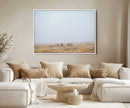 Foggy Plains Wall Art Canvas Print – Framed Horseback Riders