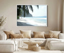 Tropical Beach Wall Art Canvas Print – Framed Serene Ocean
