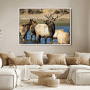 Wild Elk Wall Art Canvas Print – Framed Neutral Wildlife by MyGreatCanvas | Canvas Wall Art Prints | Photo Prints & Wall Decor