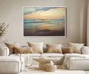 Sunset Seascape Wall Art Canvas Print – Framed Pastel Ocean