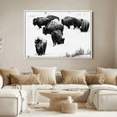 Buffalo Herd Wall Art Canvas Print – Framed Black and White by MyGreatCanvas | Canvas Wall Art Prints | Photo Prints & Wall Decor