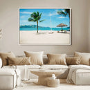 Tropical Beach Wall Art Canvas Print – Framed Palm Tree by MyGreatCanvas | Canvas Wall Art Prints | Photo Prints & Wall Decor