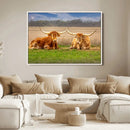 Texas Longhorn Pair Wall Art Canvas Print – Peaceful Rustic by MyGreatCanvas | Canvas Wall Art Prints | Photo Prints & Wall Decor