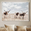 Majestic Longhorn Cows Wall Art Canvas Print – Rustic by MyGreatCanvas | Canvas Wall Art Prints | Photo Prints & Wall Decor
